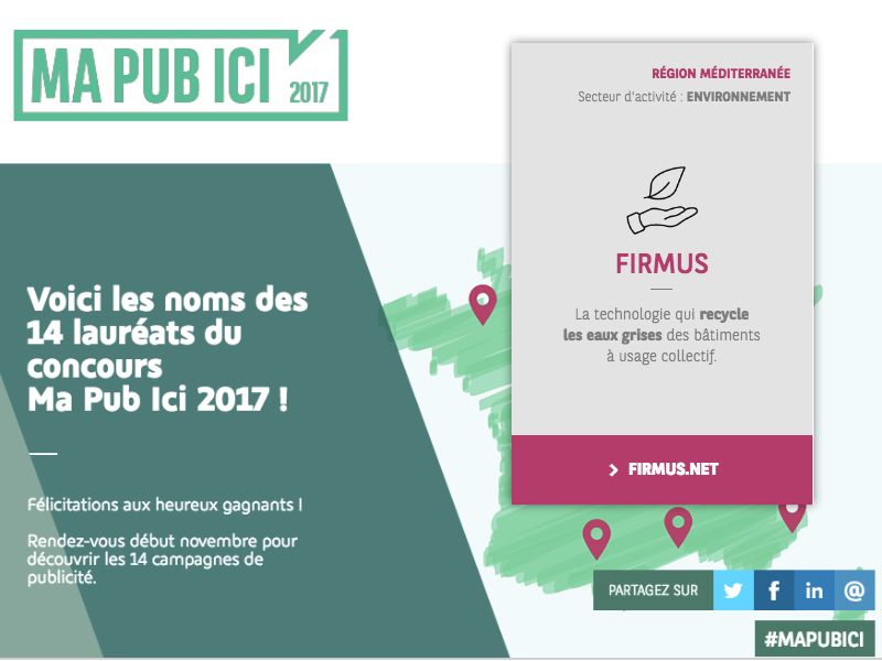 FIRMUS Lauréat Du Concours « BNP Ma Pub Ici ! »